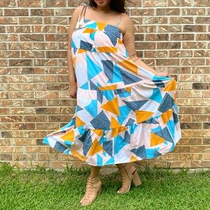 Entro brand-Large Geometric maxi dress
